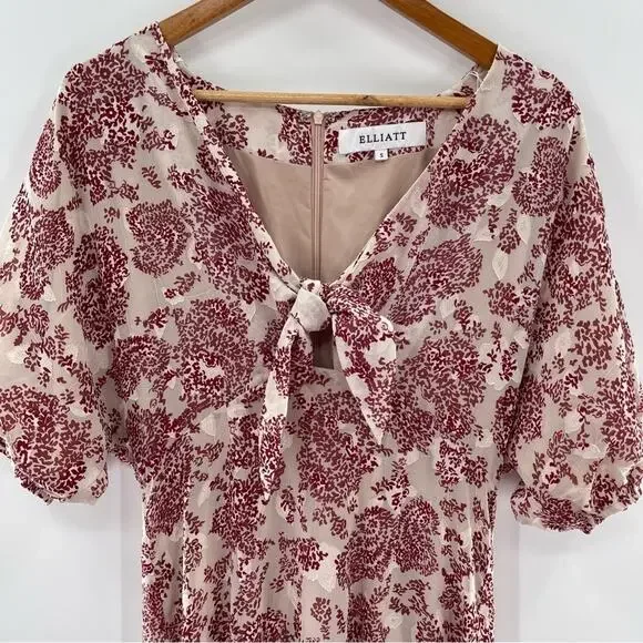 Revolve Elliatt Iridescent Sheath V-Neck Puff Sleeve Cocktail Dress Size Small - Picture 6 of 16